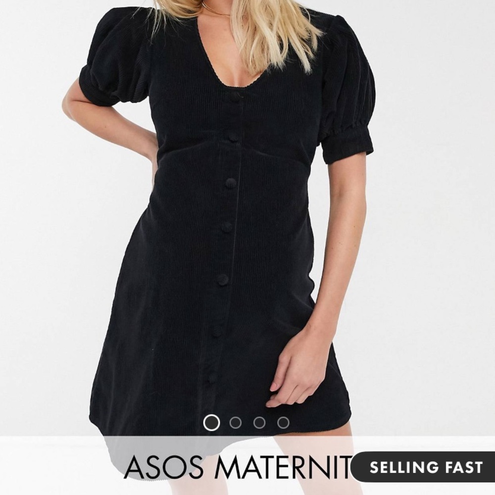 ASOS maternity cord plunge neck mini dress